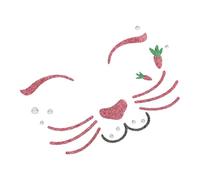 BAZEITFLOW Autocollants Visage Lapin De Pâques Pailletés 1 Lot Taille Unique Maquillage Temporaire Visage Garçon Et Filles Fête Cosplay Scène