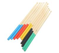 BAZEITFLOW Baguettes de Batterie en Érable 7A Antidérapantes Lot de 5 Paires Multicolores Accessoires pour Instruments de Percussion Adaptées aux Débutants et Batteurs Adultes
