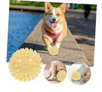 BAZEITFLOW Balle à Mâcher pour Chiens TPR avec Picots Interactif pour Chiots Nettoyage et Massage des Dents Accessoire Ludique pour Animaux Jaune