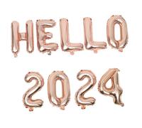 BAZEITFLOW Ballons Aluminium Foil Décoratifs pour Nouvel An Kit Chiffres et Lettres Décorations Fête Saint-sylvestre Centre de Table et Fond Mural