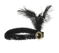 BAZEITFLOW Bandeau à Plumes Autruche Coiffe Des Années Pour Femmes Accessoire Vintage Pour Cheveux Pour Fêtes Et Soirées