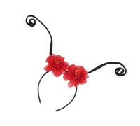 BAZEITFLOW Bandeau Antenne Fleur Rouge pour Femme Accessoire Cheveux Léger pour Fêtes Cosplay Mariage Anniversaire