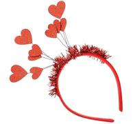 BAZEITFLOW Bandeau Serrage-Tête Rouge 9 Cœurs Décoratifs Accessoire Cheveux pour Fête Saint-Valentin Mariage et Soirées Bandeau Coiffure Original pour Femme Accessoire de Fête