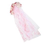 BAZEITFLOW Bandeau Voile de Mariée en Maille Effet Sanglant pour Halloween Couronne de Roses Mexicaine Accessoire de Tête Léger pour Fête et Cosplay