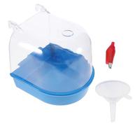 BAZEITFLOW Bassin de Bain pour Oiseaux Petit Perroquet avec Bac à Eau Bleu et Entonnoir Intégré, Matériau Sûr et Léger pour Bain D’Oiseaux en Intérieur, Adapté aux Petits Couleur Aléatoire