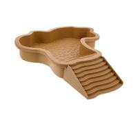 BAZEITFLOW Bassin de Bain Tortue Multifonction Plastique avec Rampe Antidérapante Plateau Baignade Mangeoire et Abreuvoir pour Reptiles Lézards et Gecko Plateau de Soleil et Facile à