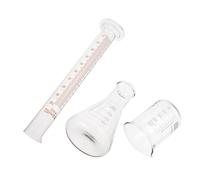 BAZEITFLOW Bécher Gradué 250 Ml, Fiole Conique 250 Ml, Cylindre Gradué 100 Ml - Dispositif de Mesure Précis pour Expériences, Pâtisserie et Usage Domestique