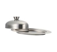 BAZEITFLOW Beurrier Inoxydable avec Couvercle Plastique Boîte de Conservation pour Beurre et Fromage Plat de Table Polyvalent Adapté et Cuisine
