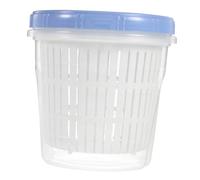 BAZEITFLOW Bocal à Kimchi Avec Passoire Intégré 1250ml, Récipient Hermétique En Plastique Bleu, Réservoir De Fermentation Pour Légumes Et Olives, Conservation Fraîcheur Familiale