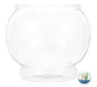 BAZEITFLOW Bocal à Poissons Rond en Pet Incassable, Petit Aquarium de Bureau Transparent pour Poissons et Plantes, pour Maison et Bureau