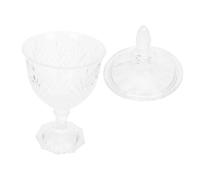 BAZEITFLOW Bocal Bonbonnière Verre Transparent avec Couvercle Pot de Rangement Compact et Résistant pour Bonbons Fruits Secs et Décoration de Table Style Européen avec Relief Crown