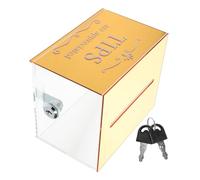 BAZEITFLOW Boîte à Pourboires Acrylique avec Serrure pour Dons et Suggestions Conteneur de Stockage Transparent Polyvalent pour Collecte et Tombola Design Spacieux et Robuste pour Bars et