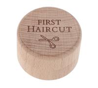 BAZEITFLOW Boîte à Souvenirs Bébé en Bois Naturel de Hêtre, Coffret Commémoratif 5x5x3,5 Cm pour Premiers Cheveux et Cordon Ombilical, Boîte de Liste de Naissance Rustique pour Chambre