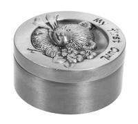 BAZEITFLOW Boîte à Souvenirs Métal pour Dents de Lait Bébé, Couleur Vieux Étain, Motif Petit Ours, Rangement Compact et Léger, Conservation Cheveux Fœtaux, Présent Naissance Garçon