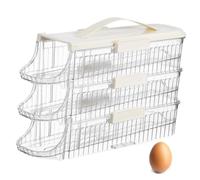 BAZEITFLOW Boîte à Œufs Empilable Rangement Multi-niveaux avec Poignée Distributeur Mobile Organisateur Pratique pour Réfrigérateur et Cuisine Capacité Familiale Gain de Place
