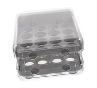 BAZEITFLOW Boîte à Œufs Tiroir Double Couche en Matériau Synthétique, Organiseur Cuisine pour Rangement Sécurisé et Maintien de Fraîcheur à Domicile
