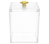 BAZEITFLOW Boîte de Cotons à Couvercle en Pet Bords Lisses, Distributeur Sûr pour Cotons et Poudriers, pour Table de Maquillage ou Bureau