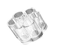 BAZEITFLOW Boîte de Rangement Cosmétique Transparente Ronde Compartimentée Multifonctionnelle pour Rouges à Lèvres et Gloss, Organiseur Bureau Polyvalent pour Cosmétiques et Fournitures de Bureau