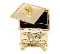 BAZEITFLOW Boîte de Rangement Garde Les Cotons Propres et Secs Couvercle Protecteur en Plastique Or, Design Créatif pour Coton Démaquillant pour Salle de Bain et Comptoir