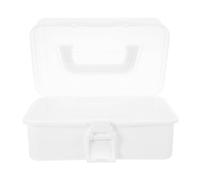 BAZEITFLOW Boîte de Rangement Pliable Plastique 2 Niveaux 22X12X115 CM Blanche avec Couvercle Transparent et Poignée Organisateur Multifonctionnel pour Bureau Maison et Loisirs Créatifs