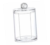 BAZEITFLOW Boîte Rangement Salle de Bain Transparente avec Rainure pour Coton Démaquillant Portable Support Compact et Léger pour Cosmétiques et Accessoires