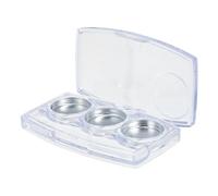 BAZEITFLOW Boîtes à Fards à Paupières Vides et Rangement Maquillage à 3 Compartiments en Aluminium Lot de 6 Organisateur Cosmétique Portable pour Usage Quotidien