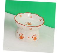 BAZEITFLOW Bol Céramique Surélevé pour Chien et Chat Grand Renversement Bol Repas Protecteur de Cou et Eau pour Animaux de Compagnie