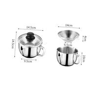 BAZEITFLOW Bol Filtreur Dhuile Acier Inoxydable avec Couvercle et Tamis Séparateur de Graisse pour Soupe Ustensile de Cuisine Maison