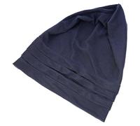 BAZEITFLOW Bonnet de Nuit en Coton et Lin Souple Bonnet Élastique Confortable pour Femme Dormir Bleu Marine pour Cheveux Bouclés et Lisses Lavable et Respirant Usage Quotidien