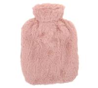 BAZEITFLOW Bouillotte Chaude Réutilisable 1000ml Housse en Peluche Rose Imitation Lapin, Poche Chauffante en Pvc, Hiver Maison et Soulagement Musculaire pour Femmes et Filles