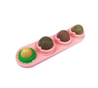 BAZEITFLOW Boule de Cataire Rotative Rose pour Chat Stimulant et Snack Interactif Amuse et Protège Meubles pour et