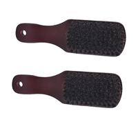BAZEITFLOW Brosse à Barbe Et Moustache En Poils De Sanglier, Lot De 2, Manche En Bois Naturel Trou Suspendre, Brosse De Nettoyage Pour Hommes, Outil Portable D’entretien Barbe Visage