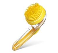 BAZEITFLOW Brosse de bain pour chien brosse en silicone pour animaux de compagnie d'eau Gel de silice Jaune