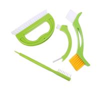 BAZEITFLOW Brosse de Nettoyage pour Recoins avec Manche Ergonomique Kit 4 Pièces Vert Brosse à Joints pour Carrelage de Salle de Bain Outil Multifonction pour Sols et Lavabo