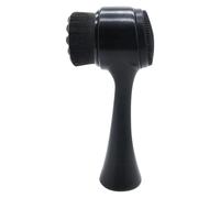 BAZEITFLOW Brosse Faciale Multifonction Double Face en Silicone Noir Brosse Nettoyante Visage Portable Accessoire Exfoliant Doux pour Peau Sensible Nettoyant Visage Ménager Ergonomique