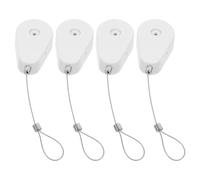 BAZEITFLOW Câble Antivol Rétractable 1 Mètre avec 2 Verrous Lot de 4 Boîtiers Antivol Télescopiques Blancs pour Ordinateur Portable Télécommande TV Bureau et Voyage