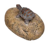 BAZEITFLOW Cachette Clé Extérieure Résine Forme Pierre Tortue Boîte Clé Discrète Jardin Décorative avec Compartiment Secret Rangement Pratique et Résistante Aux Intempéries
