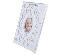 BAZEITFLOW Cadre Photo Garçon Fille Mois Blanc pour Croissance et Souvenirs Support Créatif Photos Mensuelles Cadeau Anniversaire Garçon Fille Cadre Premiers Instants