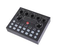 BAZEITFLOW Carte Son Externe Mixeur DJ Éclairage LED Coloré, Équipement Podcast Polyvalent pour Smartphone et Ordinateur, Mixage Audio Professionnel, Changeur de Voix Multifonction