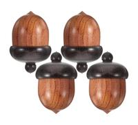 BAZEITFLOW Charme de gland bois 4 pièces marron pour artisanat créatif, pendentifs décoratifs DIY adaptés aux bracelets, colliers et décorations suspendues