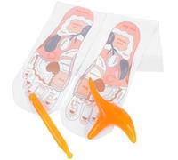 BAZEITFLOW Chaussettes de Réflexologie de Massage en Coton 100% Grandes Tailles Couleur Jaune avec Carte D'acupression et Stylo D'acupression, Amélioration Circulation Sanguine