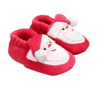 BAZEITFLOW Chaussures pour Tout-Petits en Coton Rouge 12 CM Souples et Douces Chaussures d'Intérieur d'Hiver pour Bébés Qui Commencent à Marcher 0-1 An