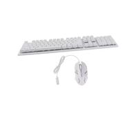 BAZEITFLOW Clavier Et Souris USB Gamer Lumineux Filaire pour Joueurs Pc Bureau Ensemble Blanc à Suspendre Mécanique