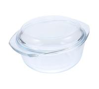 BAZEITFLOW Cocotte Verre avec Couvercle Plat Résistante Au Micro-ondes Vaisselle de Cuisine Transparente Empilable pour Cuisson et Stockage