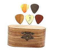 BAZEITFLOW Coffret Bois pour Médiators Guitare Boîte à Médiators avec Accessoires en Bois pour Guitare Électrique Et Acoustique