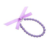 BAZEITFLOW Collier pour Chien et Chat en Perles avec Breloques Métalliques Scintillantes Taille M Couleur Violette Léger et Confortable pour Promenades et Occasions Festives