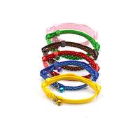 BAZEITFLOW Collier pour Petit Chien et Chat à avec Clochette Réglable et Confortable Boucle Plastique Couleur Verte Éclatante