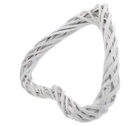 BAZEITFLOW Couronne de Cœur en Rotin Blanc 20 CM Guirlande Murale Décorative pour Mariage et Saint-Valentin Décoration Rustique en Vigne Tressée Accessoire Déco Intérieur et Extérieur