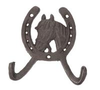 BAZEITFLOW Crochet Mural en Fonte Fer Forgé Cheval Crochet de Salle de Bain Robuste Multifonction pour Clés Paquet et Serviettes 1 Pièce Décor Vintage pour Maison Cuisine