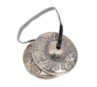 BAZEITFLOW Cymbales Tibétaines Laiton pour et Cérémonie Religieuse Instrument de Percussion Népalais à Motifs Traditionnels Accessoire Yoga et Pratique Spirituelle